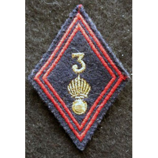 LOSANGE DE BRAS MODÈLE 45 : modèle sous officiers 3° régiment d'infanterie