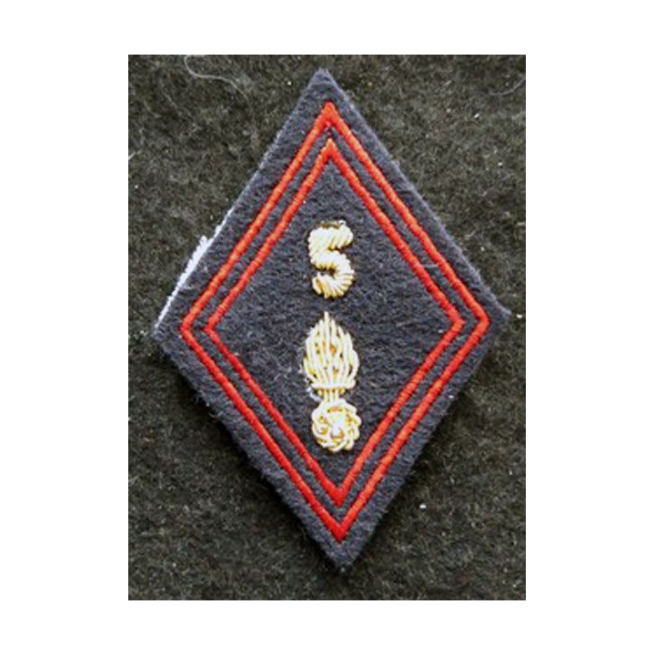 LOSANGE DE BRAS MODÈLE 45 : modèle officiers 5° régiment d'infanterie