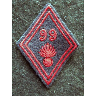 LOSANGE DE BRAS MODÈLE 45 : modèle troupe 99° régiment d'infanterie (1967)