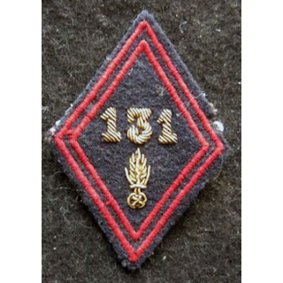 LOSANGE DE BRAS MODÈLE 45 : modèle officiers 131° régiment d'infanterie en cannetille