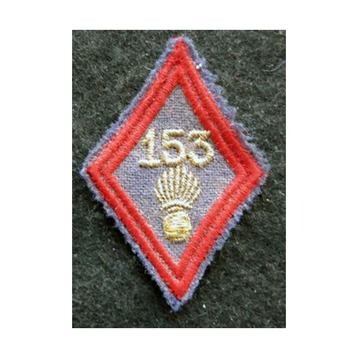 LOSANGE DE BRAS MODÈLE 45 : modèle sous officiers 153° régiment d'infanterie tissus OM