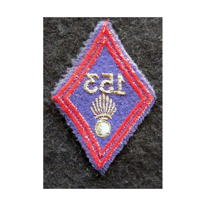 LOSANGE DE BRAS MODÈLE 45 : modèle sous officiers 153° régiment d'infanterie tissus OM
