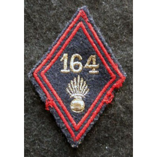 LOSANGE DE BRAS MODÈLE 45 : modèle sous officiers 164° régiment d'infanterie