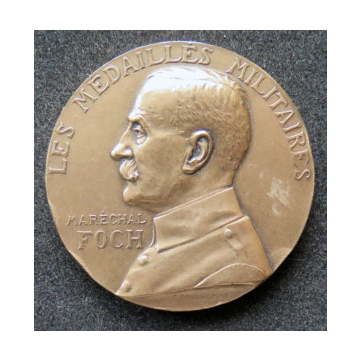 Médaille en bronze du Maréchal Foch Les médaillés militaires attribuée