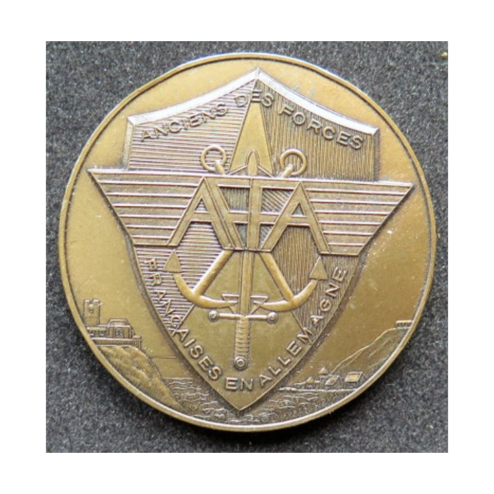 Médaille en bronze des anciens des forces françaises en Allemagne diamètre 5 cm