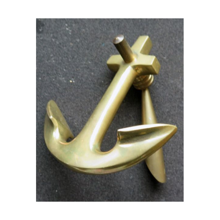 Porte stylo en laiton sur ancre de marine de longueur 9,5 cm
