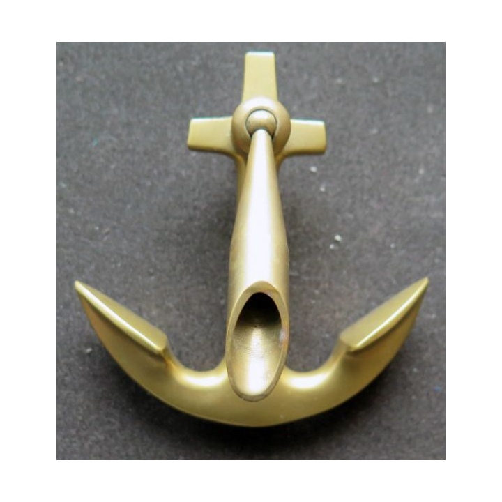 Porte stylo en laiton sur ancre de marine de longueur 9,5 cm