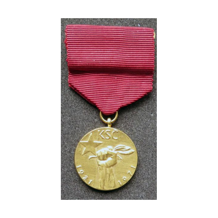 TCHECOSLOVAQUIE : médaille tchèque KSC 1921 - 1971