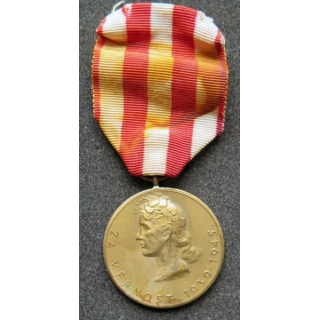 TCHECOSLOVAQUIE : médaille commémorative de la deuxième révolution en bronze