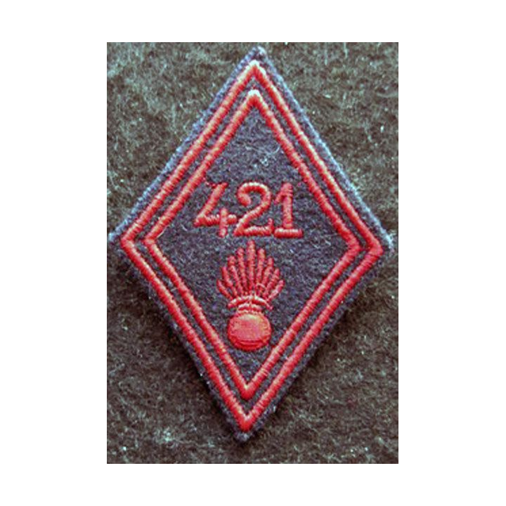 LOSANGE DE BRAS MODÈLE 45 : modèle troupe 421° régiment d'infanterie /Centre mobilisateur Romainville