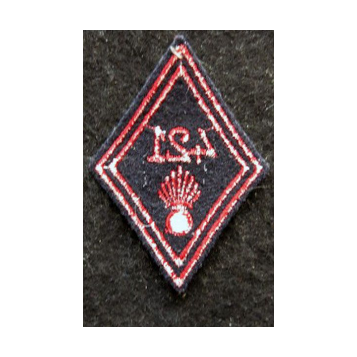 LOSANGE DE BRAS MODÈLE 45 : modèle troupe 421° régiment d'infanterie /Centre mobilisateur Romainville