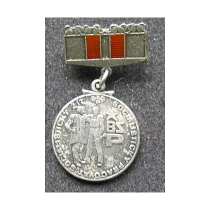 TCHECOSLOVAQUIE : médaille de la brigade du travail en métal argenté