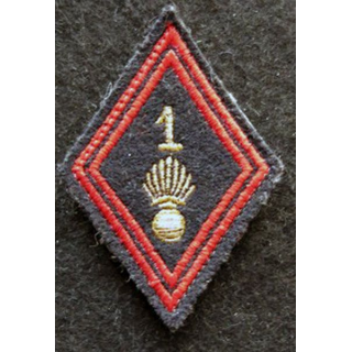 LOSANGE DE BRAS MODÈLE 45 : modèle sous officiers 1° régiment d'infanterie