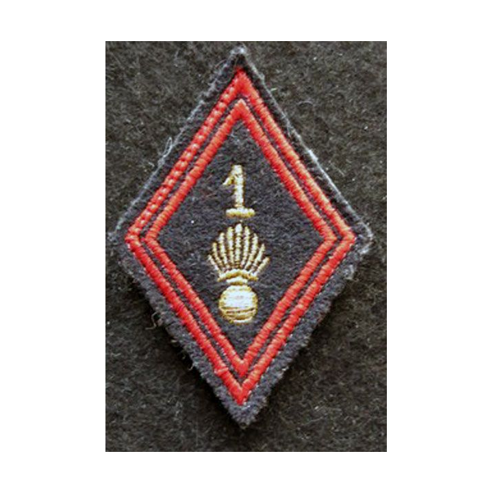 LOSANGE DE BRAS MODÈLE 45 : modèle sous officiers 1° régiment d'infanterie