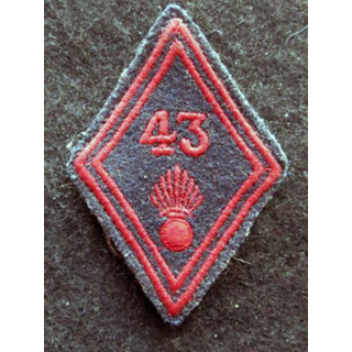 LOSANGE DE BRAS MODÈLE 45 : modèle troupe 43° régiment d'infanterie