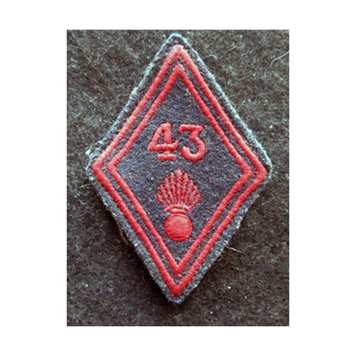 LOSANGE DE BRAS MODÈLE 45 : modèle troupe 43° régiment d'infanterie
