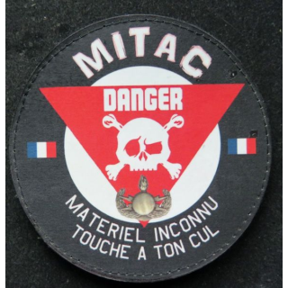 NEDEX : insigne tissu MITAC matériel inconnu touche à ton ... diamètre 9 cm