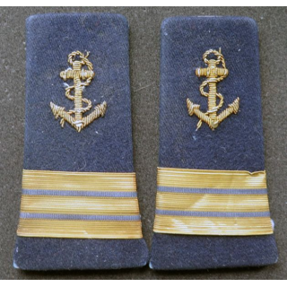 Paire d'épaulette de lieutenant de vaisseau de la Marine Nationale en cannetille
