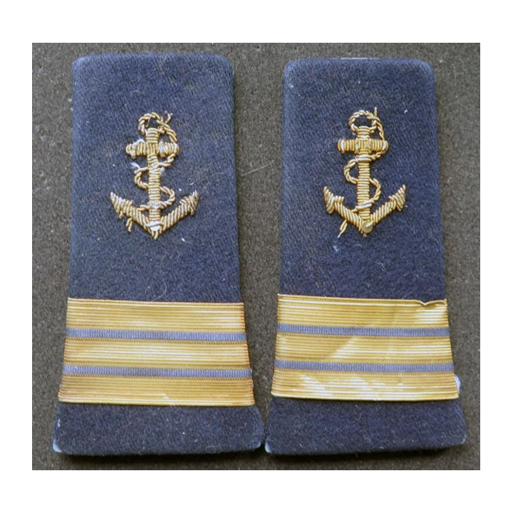 Paire d'épaulette de lieutenant de vaisseau de la Marine Nationale en cannetille