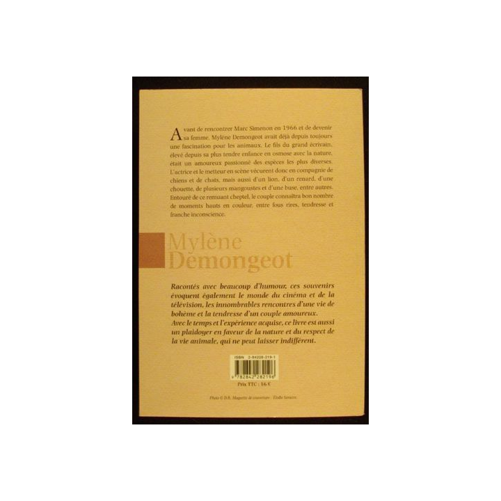 Livre animalement vôtre de Mylène Demongeot