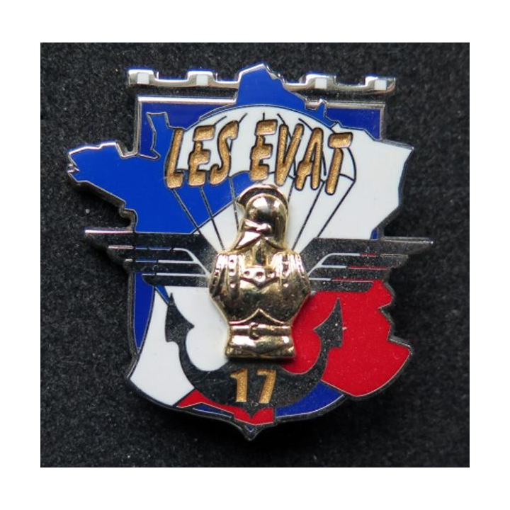 insigne métallique des EVAT du 17° régiment de Génie parachutiste