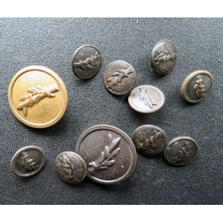 TCHECKOSLOVAQUIE : Lot de 10 boutons de l'armée tchèque