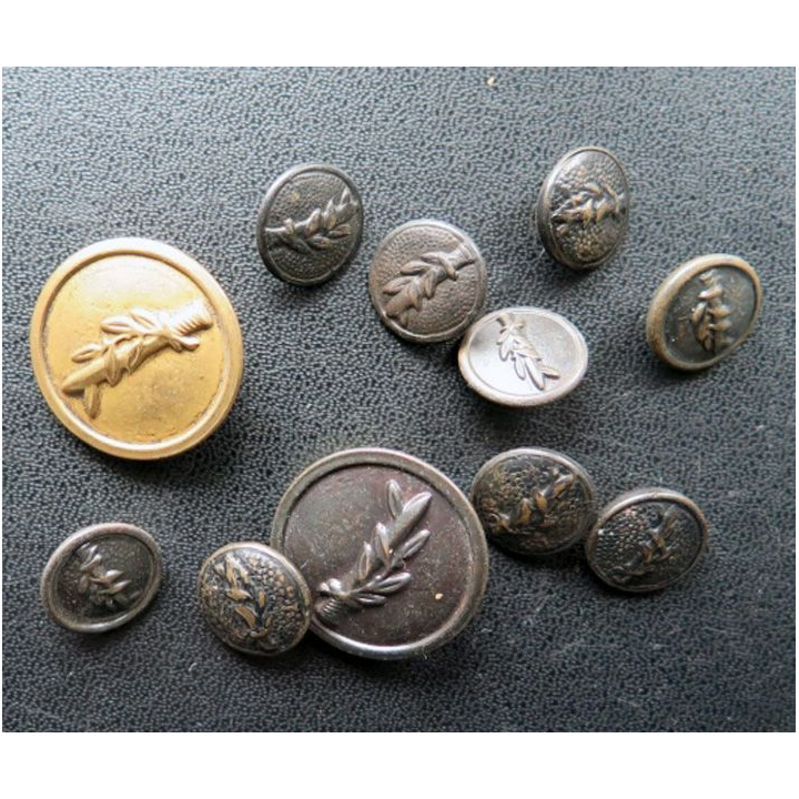 TCHECKOSLOVAQUIE : Lot de 10 boutons de l'armée tchèque
