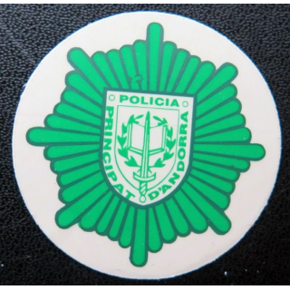 Autocollant de la police de la principauté d'Andorre diamètre 5 cm