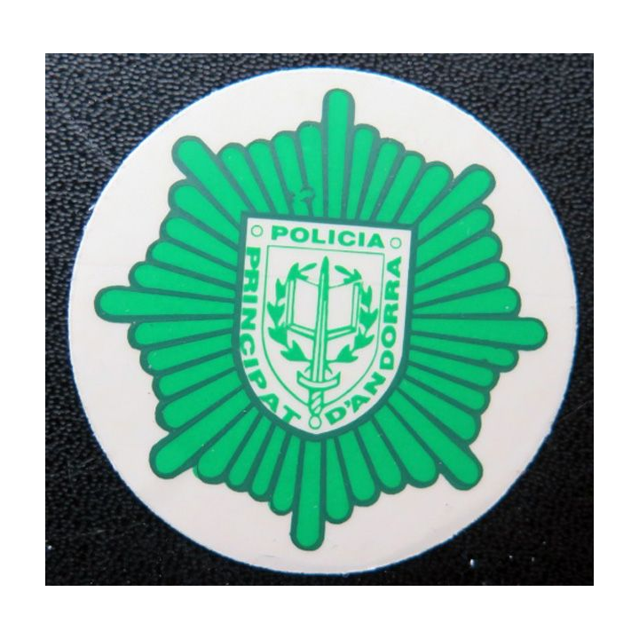 Autocollant de la police de la principauté d'Andorre diamètre 5 cm