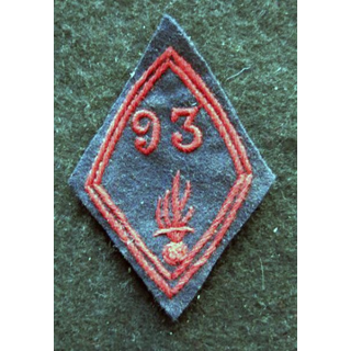 LOSANGE DE BRAS MODÈLE 45 : modèle troupe 93° bataillon d'infanterie d'infanterie période 1946