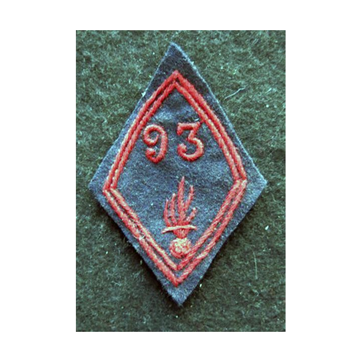 LOSANGE DE BRAS MODÈLE 45 : modèle troupe 93° bataillon d'infanterie d'infanterie période 1946