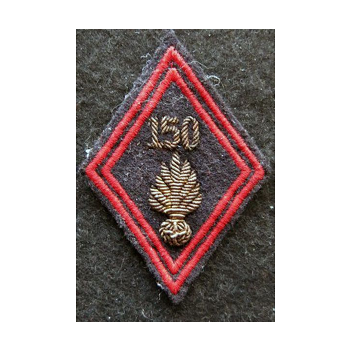 LOSANGE DE BRAS MODÈLE 45 : modèle officiers 150° régiment d'infanterie en cannetille