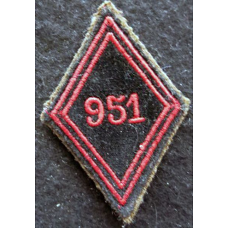 LOSANGE DE BRAS MODÈLE 45 : modèle troupe de la  951° compagnie entretient et entrepôt du Génie AFN 1952