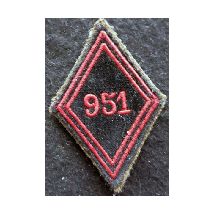 LOSANGE DE BRAS MODÈLE 45 : modèle troupe de la  951° compagnie entretient et entrepôt du Génie AFN 1952