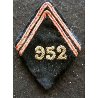LOSANGE DE BRAS MODÈLE 45 : modèle officiers de la  952° compagnie entretient et entrepôt du Génie en cannetille