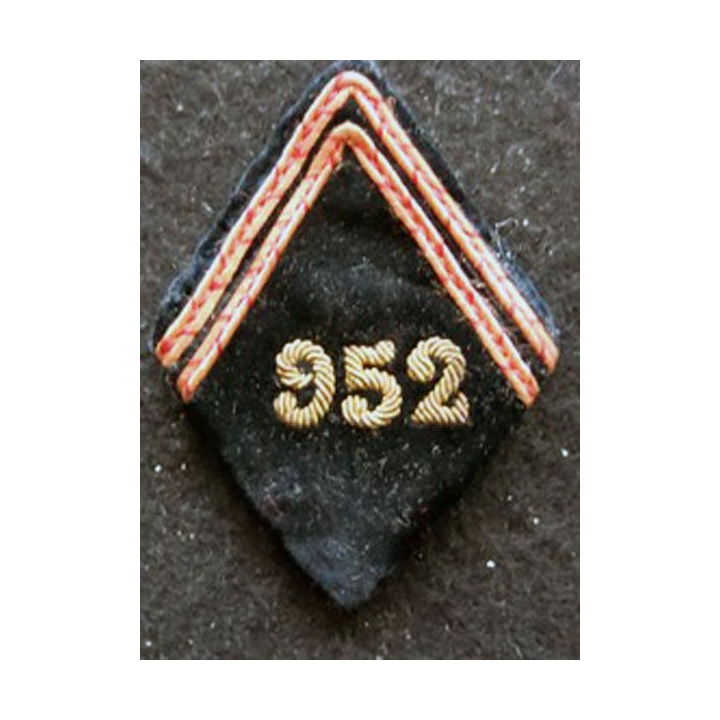 LOSANGE DE BRAS MODÈLE 45 : modèle officiers de la  952° compagnie entretient et entrepôt du Génie en cannetille