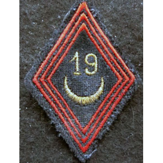 LOSANGE DE BRAS MODÈLE 45 : Ecusson sous officier du 19° régiment de Génie en AFN 1952-1962