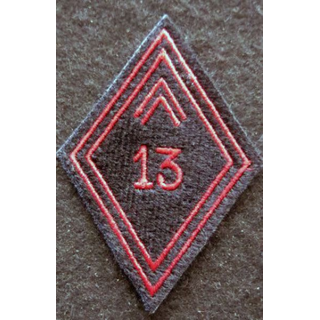 LOSANGE DE BRAS MODÈLE 45 : Ecusson  troupe du 13° bataillon du Génie période Indochine 1951