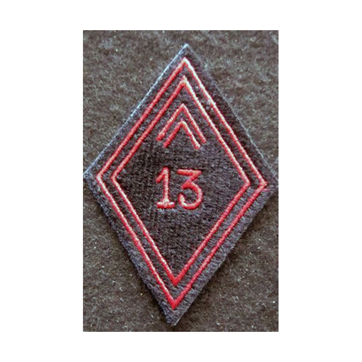 LOSANGE DE BRAS MODÈLE 45 : Ecusson  troupe du 13° bataillon du Génie période Indochine 1951