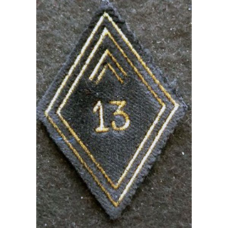 LOSANGE DE BRAS MODÈLE 45 : Ecusson  troupe du 13° bataillon du Génie période Indochine 1951