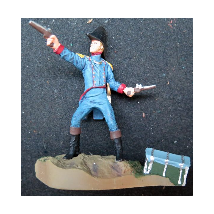 SOLDAT DE PLOMB : officier US de la cavalerie (socle en résine)
