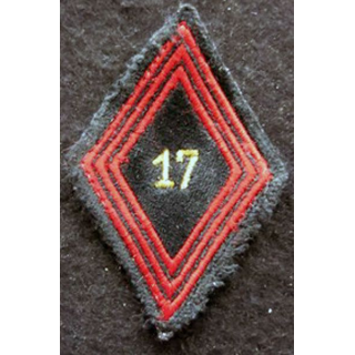 LOSANGE DE BRAS MODÈLE 45 : Ecusson sous officiers du 17° Régiment du génie aéroporté (RGAP) à Castelsarrasin 1963