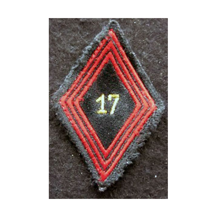 LOSANGE DE BRAS MODÈLE 45 : Ecusson sous officiers du 17° Régiment du génie aéroporté (RGAP) à Castelsarrasin 1963
