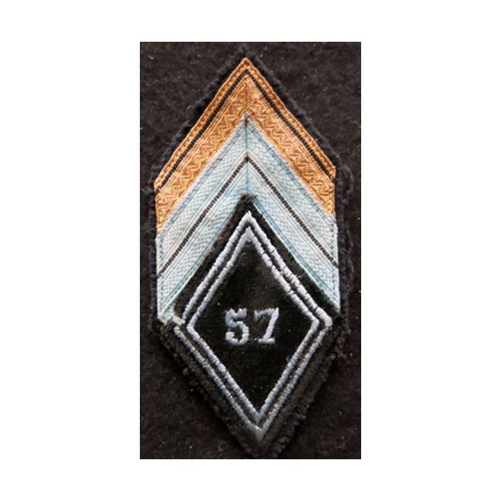 LOSANGE DE BRAS MODÈLE 45 : Ecusson caporal chef du 57° régiment de Transmissions 1977