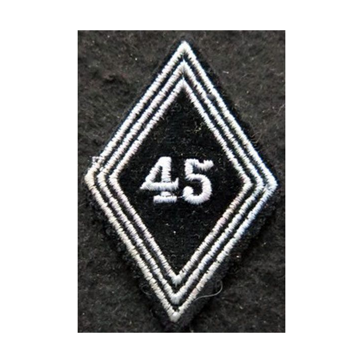 LOSANGE DE BRAS MODÈLE 45 : Ecusson troupe 45° Régiment de Transmissions (2° Bataillon) Sahara 1956