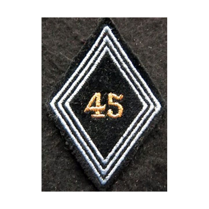 LOSANGE DE BRAS MODÈLE 45 : Ecusson sous officier 45° Régiment de Transmissions (2° Bataillon) Sahara 1956