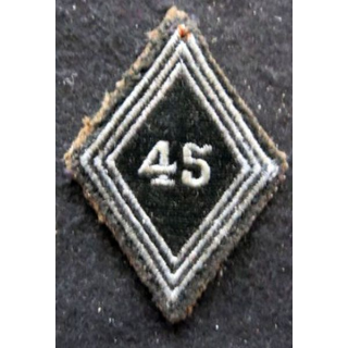 LOSANGE DE BRAS MODÈLE 45 : Ecusson troupe 45° Régiment de Transmissions INDO 1950