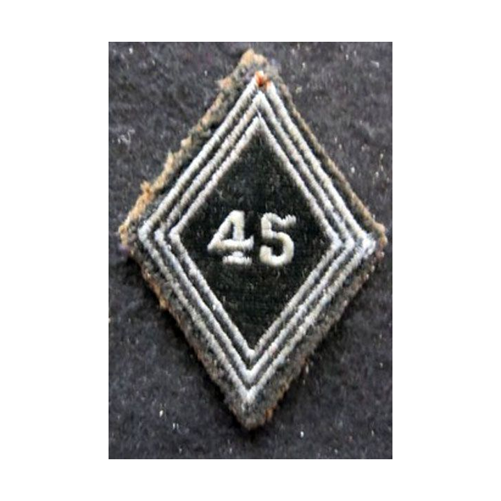LOSANGE DE BRAS MODÈLE 45 : Ecusson troupe 45° Régiment de Transmissions INDO 1950