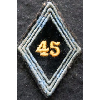 LOSANGE DE BRAS MODÈLE 45 : Ecusson sous officiers 45° Bataillon de Transmissions INDO 1950