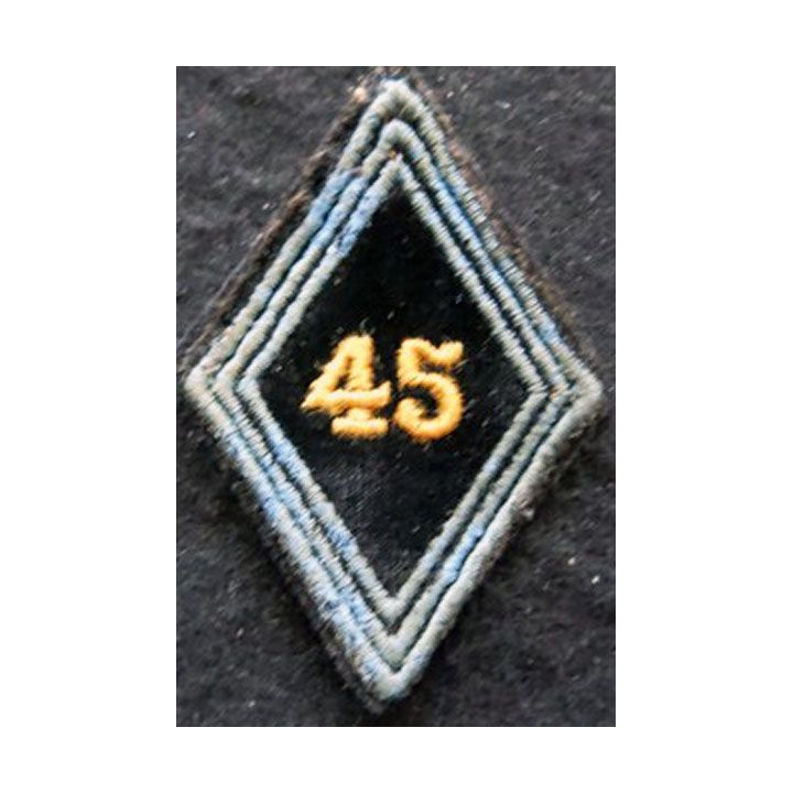 LOSANGE DE BRAS MODÈLE 45 : Ecusson sous officiers 45° Bataillon de Transmissions INDO 1950